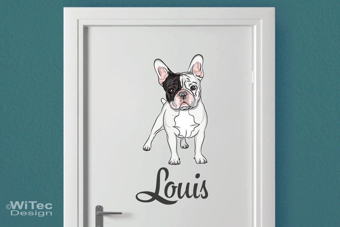 Türaufkleber Französische Bulldogge Wunschname