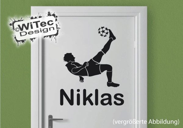 Fußball Wunsch Name Türaufkleber