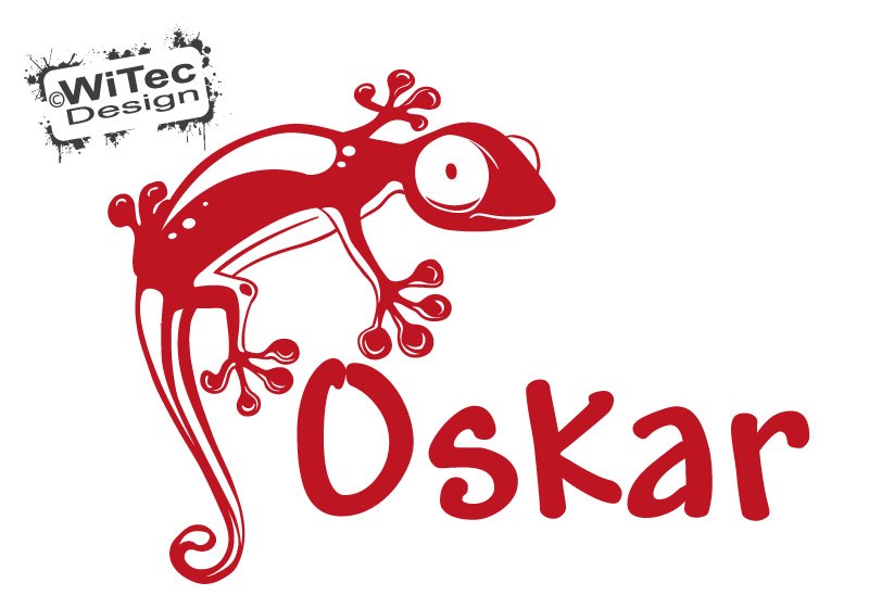 Türaufkleber Gecko Gekko Name Kinderzimmer Türtattoo