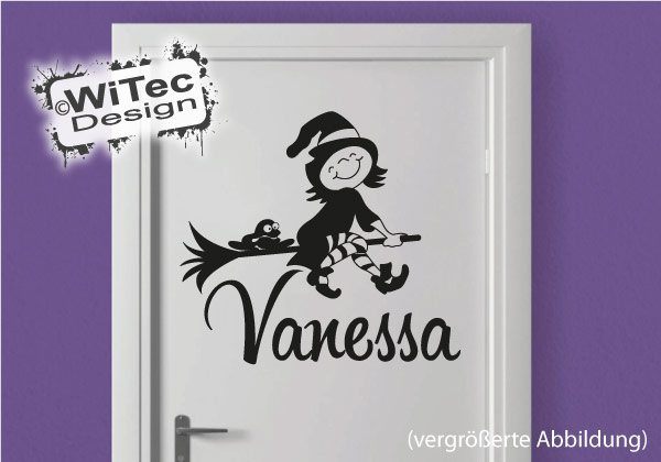 Hexe Frosch Kinderzimmer Türaufkleber