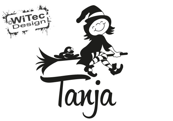 Wunsch Name Hexe Türaufkleber