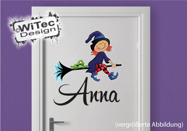 Türaufkleber Hexe Frosch Wunschname Tür Aufkleber Wandtattoo Hexe Türaufkleber Kinderzimmer