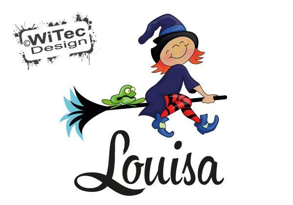 Türaufkleber Hexe Frosch Wunschname Tür Aufkleber Wandtattoo Türaufkleber Kinderzimmer Hexe Frosch
