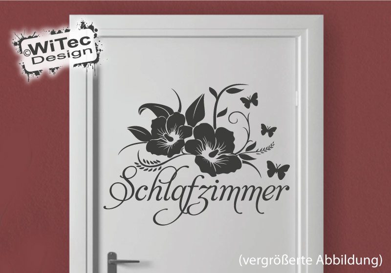 Türaufkleber Schlafzimmer Hibiskus Blumen Schmetterling Aufkleber