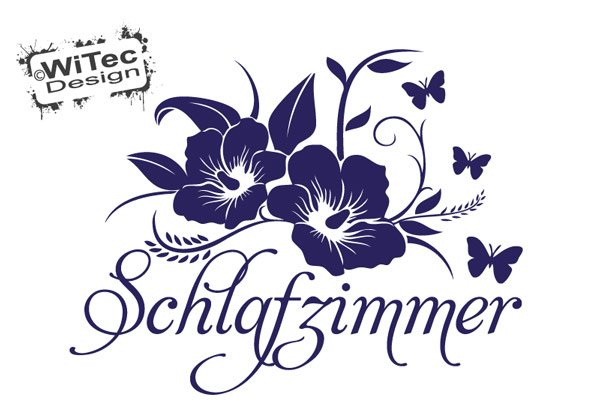 Türaufkleber Schlafzimmer Hibiskus Blumen Schmetterling Aufkleber
