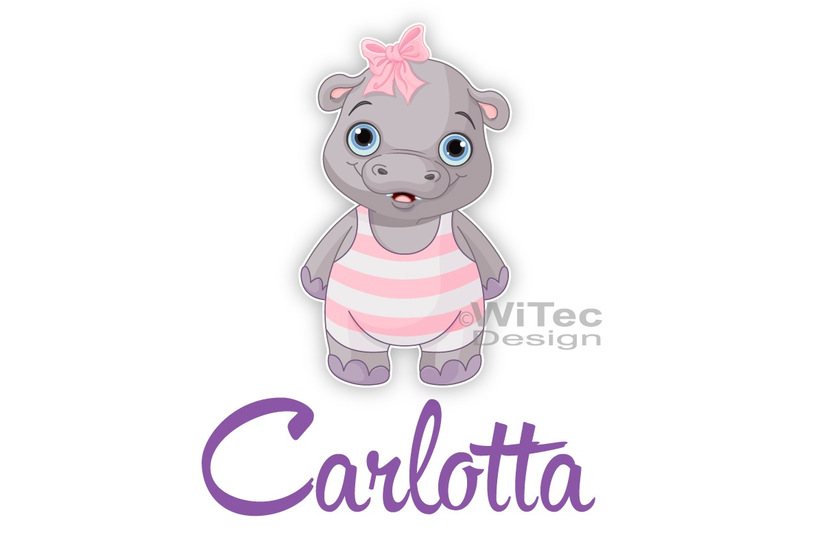 Türaufkleber Hippo Wunschname Kinderzimmer Wandtattoo Türaufkleber Hippo Wunschname Kinderzimmer