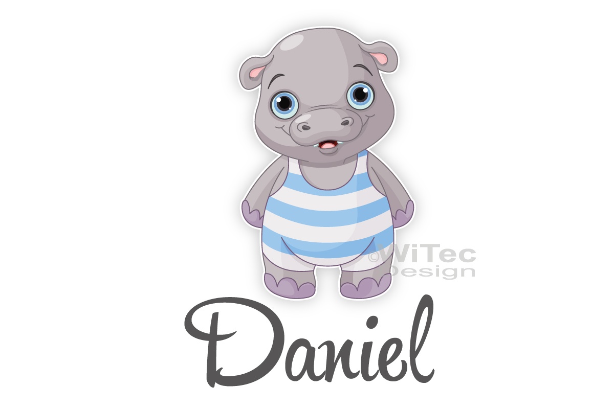 Türaufkleber Hippo Wunschname Kinderzimmer Wandtattoo Türaufkleber Hippo Wunschname Kinderzimmer