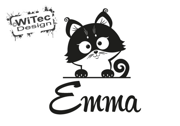 Katze Kätzchen Name Türaufkleber Tür Aufkleber Türtattoo Katze Wunsch Name Türaufkleber