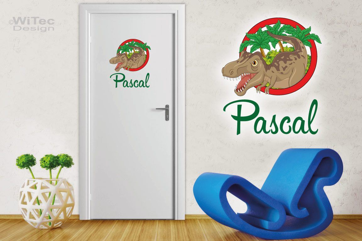 Türaufkleber Dino Dinosaurier Name Kinderzimmer Tür Aufkleber