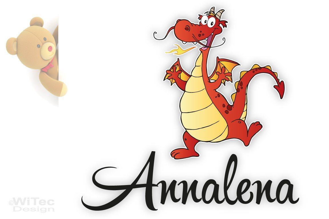 Türaufkleber Drache Happy Wunschname Kinderzimmer Türaufkleber Drache Happy Wunschname Kinderzimmer