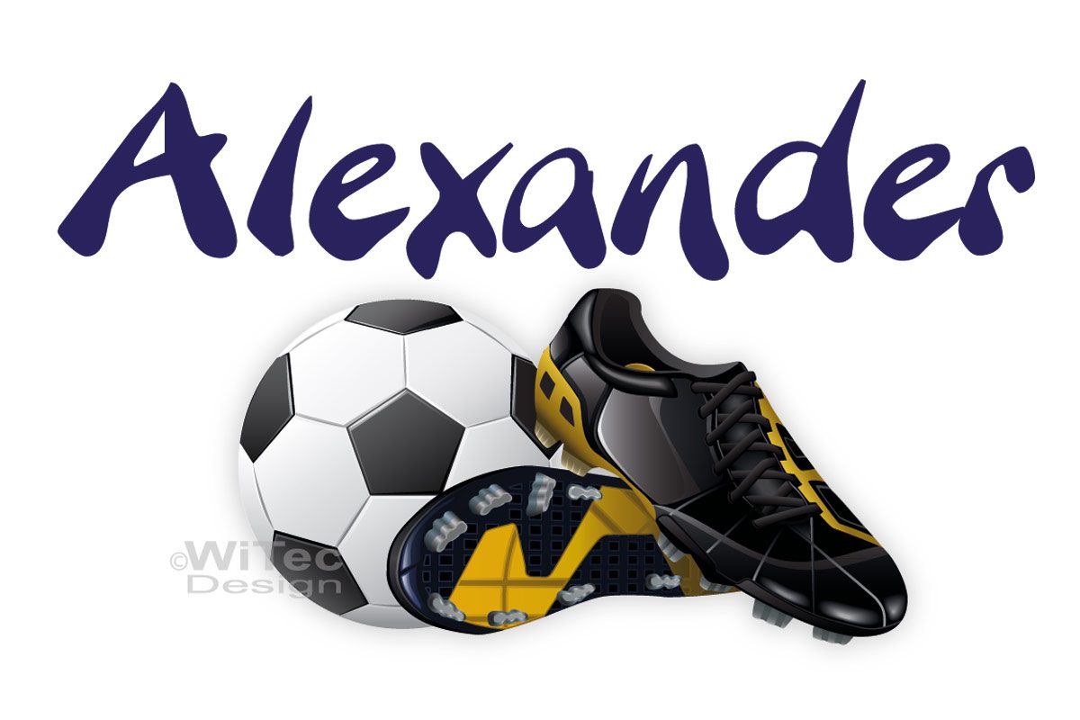 Türaufkleber Fussball Wunschname Kinderzimmer