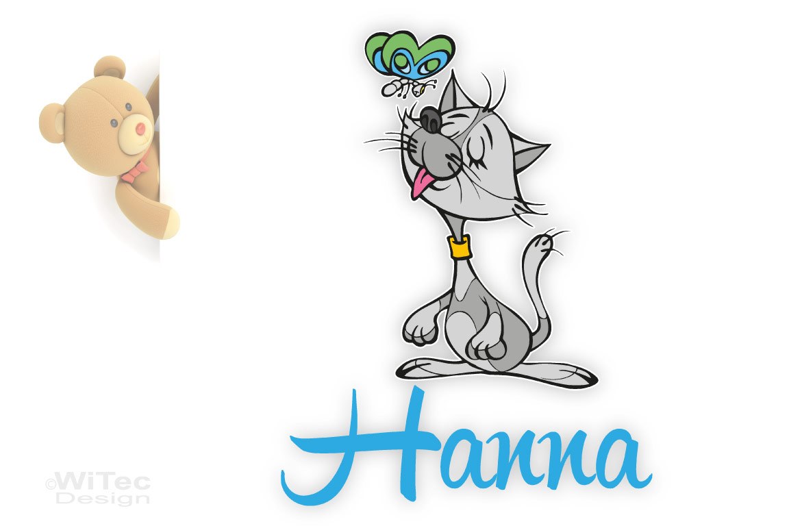 Türaufkleber Katze Wunschname Kinderzimmer Türaufkleber Katze Wunschname Kinderzimmer