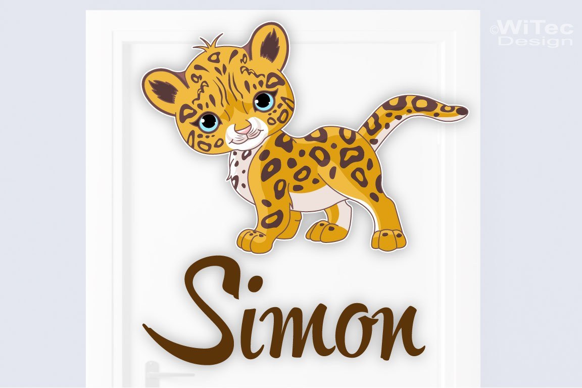 Türaufkleber Baby Leopard Name Kinderzimmer Türtattoo Türaufkleber Baby Leopard Name Kinderzimmer Türtattoo