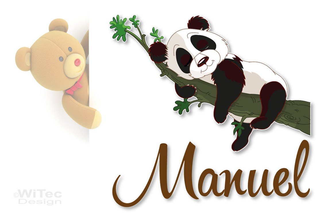 Türaufkleber Panda Wunschname Kinderzimmer Türtattoo
