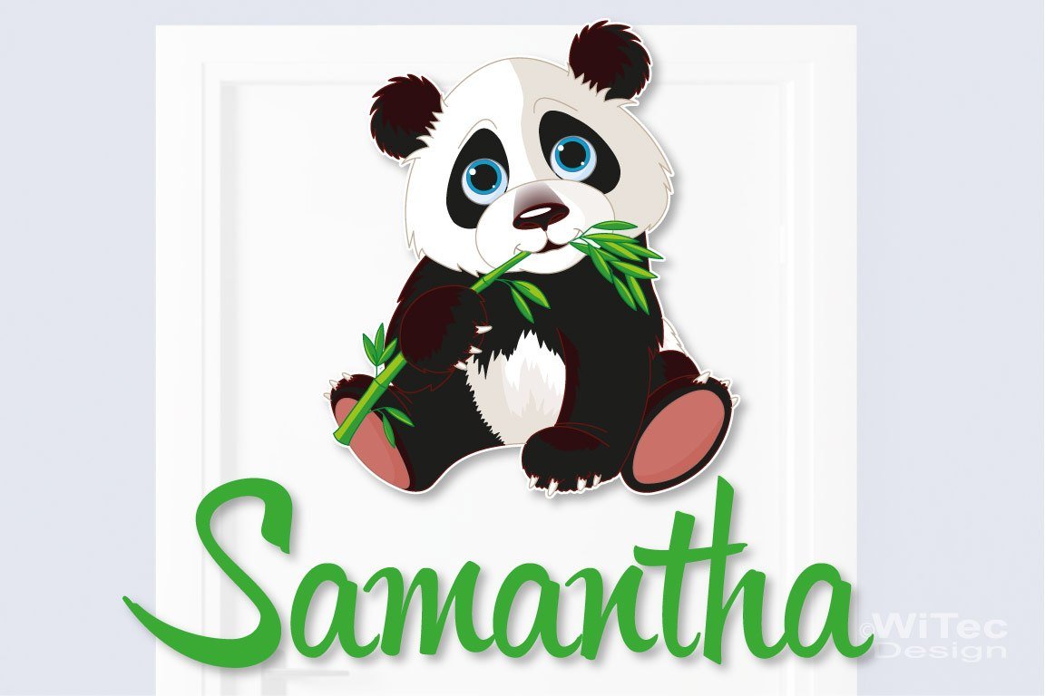 Türaufkleber Panda Wunschname Türtattoo Kinderzimmer