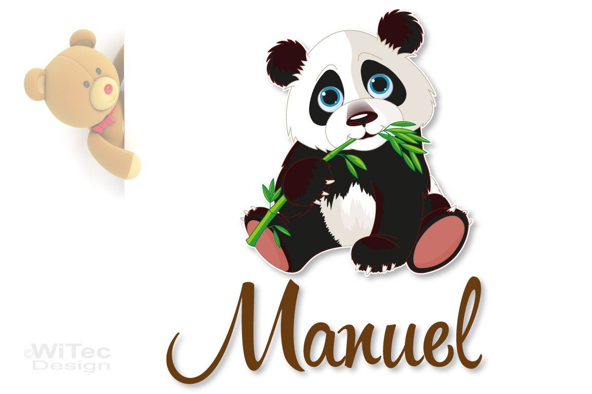 Türaufkleber Panda Wunschname Kinderzimmer Türtattoo