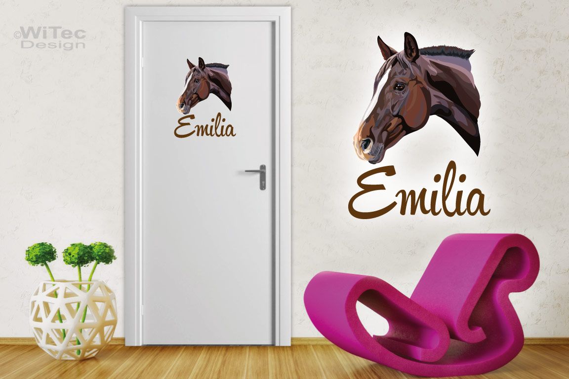 Türaufkleber Pferd Pony Wunschname Kinderzimmer Türtattoo Türaufkleber Pony Pferd Name Kinderzimmer Türtattoo