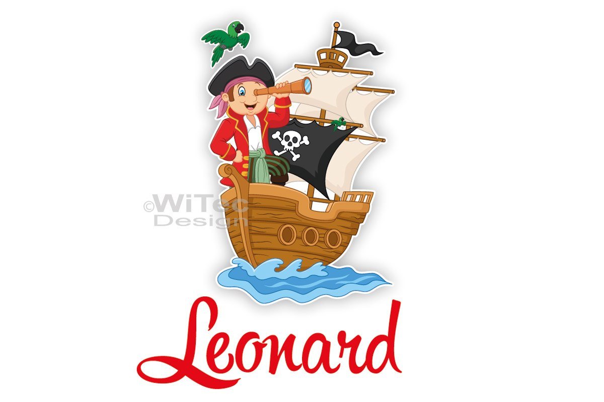 Türaufkleber Pirat Seeräuber Name Kinderzimmer