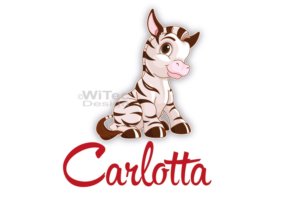 Türaufkleber Zebra Pferd Name Kinderzimmer