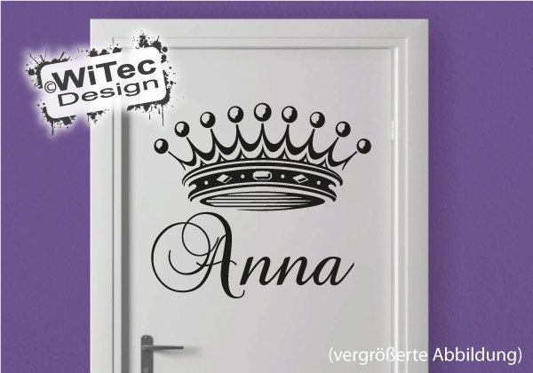 Türaufkleber Name Mädchen Krone Kinderzimmer Krone Türaufkleber Kinderzimmer