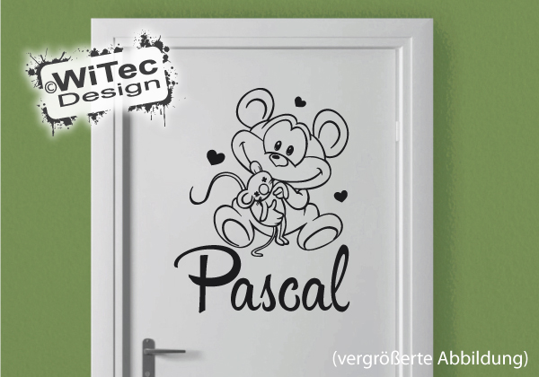 Maus Name Türaufkleber Puppe Katze Tür Aufkleber Wandtattoo Türaufkleber Kinderzimmer Maus