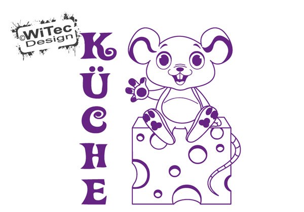 Türaufkleber Maus Käse Küche Türtattoo Küchentür