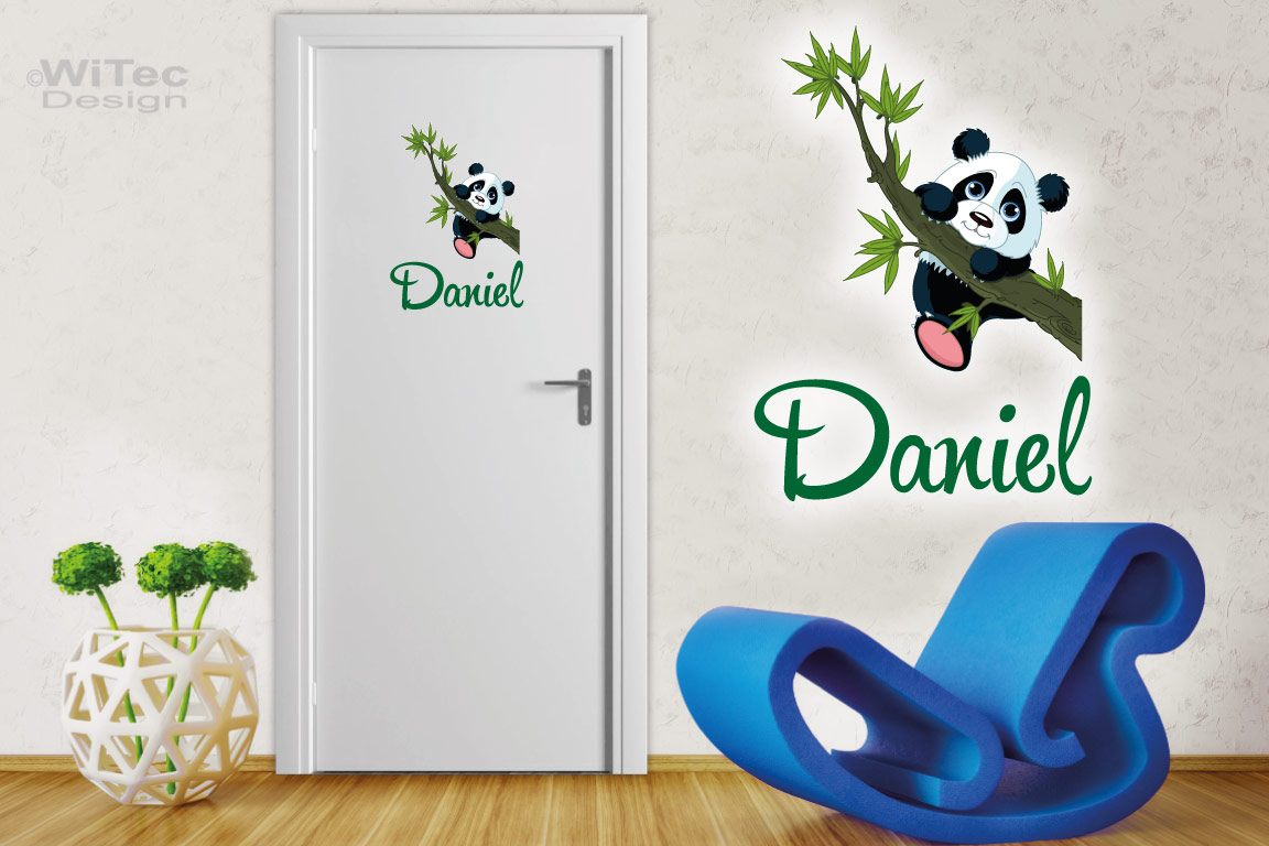 Türaufkleber Panda Name Kinderzimmer Türtattoo Türaufkleber Panda Name Kinderzimmer Türtattoo