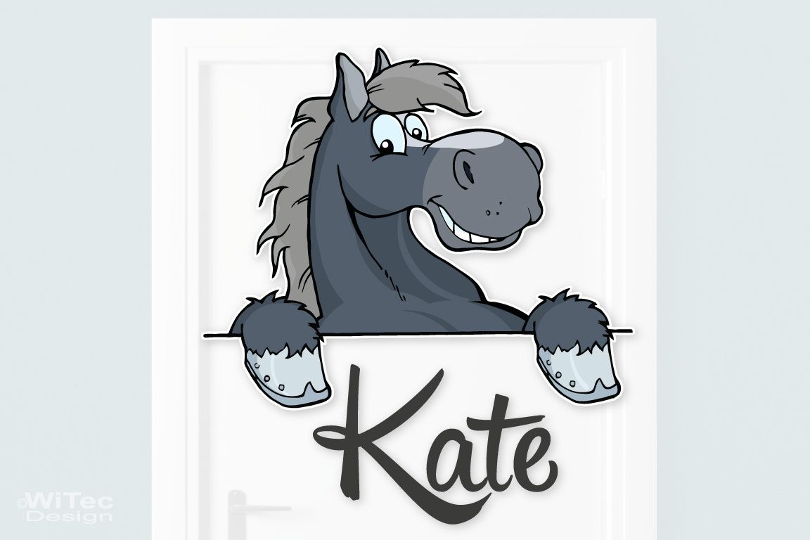 Türaufkleber Pferd Name Kinderzimmer Türtattoo