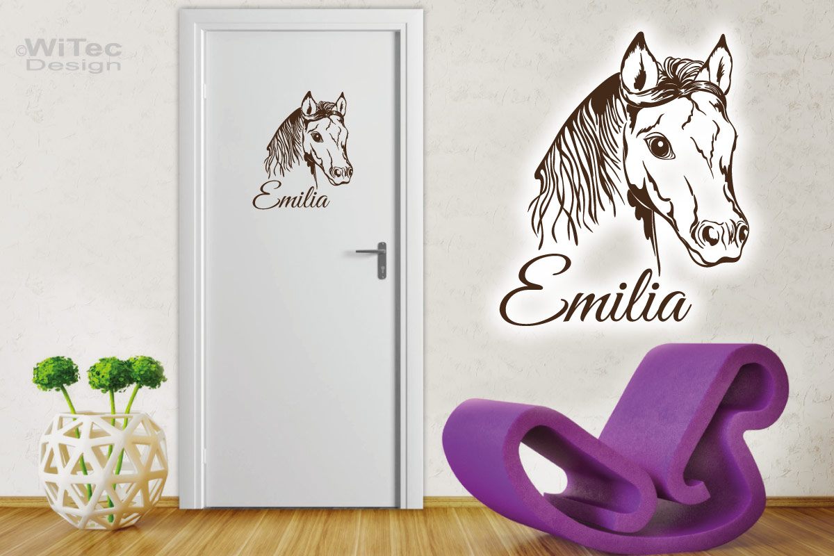 Türaufkleber Pferd Wunschname Kinderzimmer Türsticker