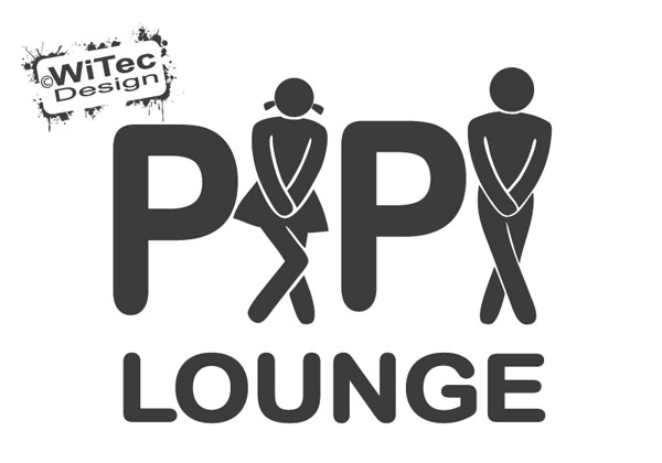 Türaufkleber Pipi Lounge WC Toilette