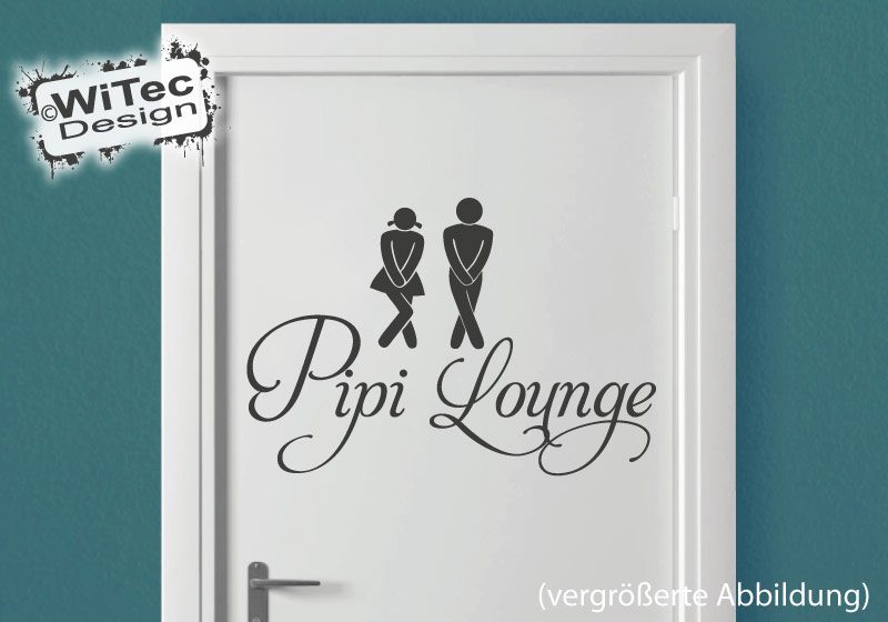 Pipi Lounge Türaufkleber Wandtattoo Tür Aufkleber WC