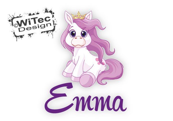 Türaufkleber Pony Pferd Krone Name Tür Aufkleber Wandtattoo Türaufkleber Kinderzimmer Pony Pferd Prinzessin