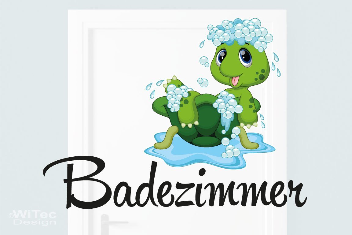 Türaufkleber Badezimmer Schildkröte Bad Türtattoo