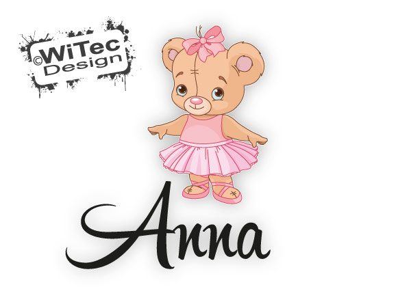 Türaufkleber Teddy Ballerina Bär Name Tür Aufkleber Türtattoo Türaufkleber Kinderzimmer Teddy Wunsch Name