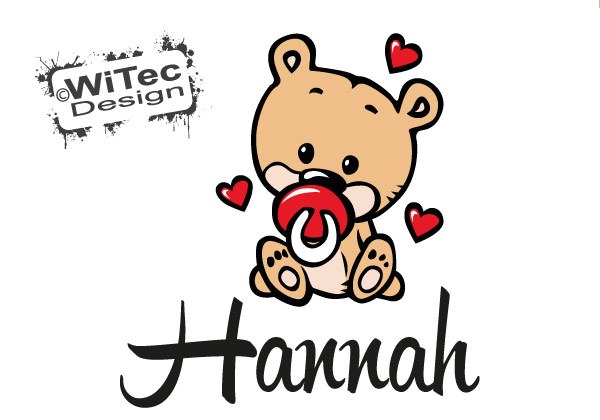 Türaufkleber Baby Teddy Name Herz Tür Aufkleber Wandtattoo