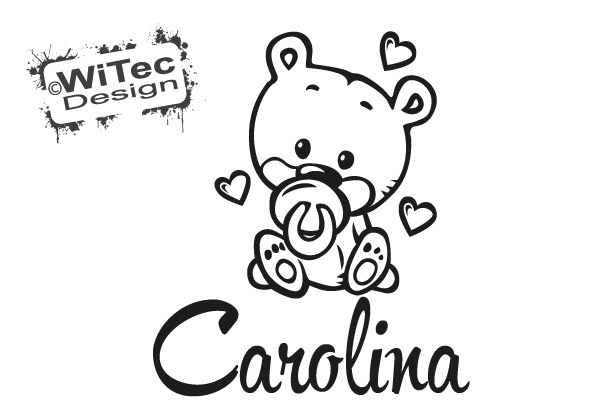 Teddy Baby Türaufkleber Kinderzimmer