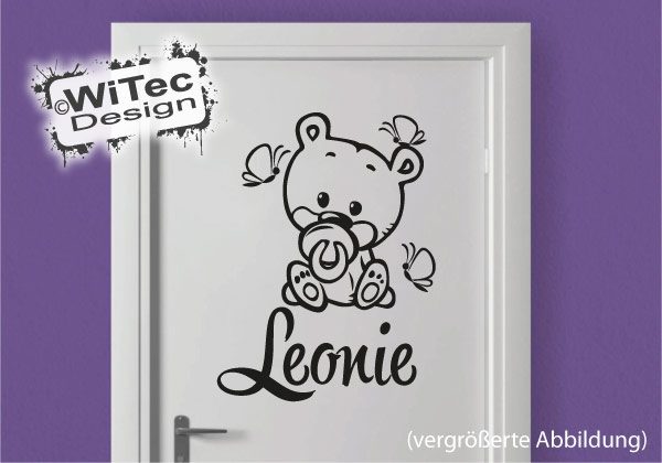 Teddy Baby Türaufkleber Schmetterlinge Name Tür Aufkleber Türaufkleber Teddy Baby Schmetterlinge