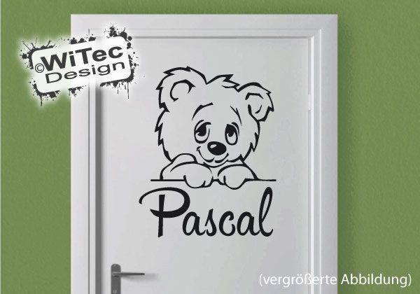 Türaufkleber Teddy Name Kinderzimmer Teddy Wunsch Name Türaufkleber