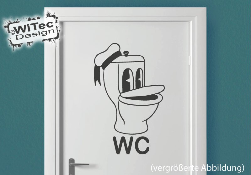 Türaufkleber WC Toilette Wandtattoo