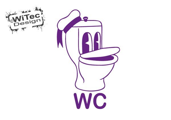 Türaufkleber WC Toilette Wandtattoo
