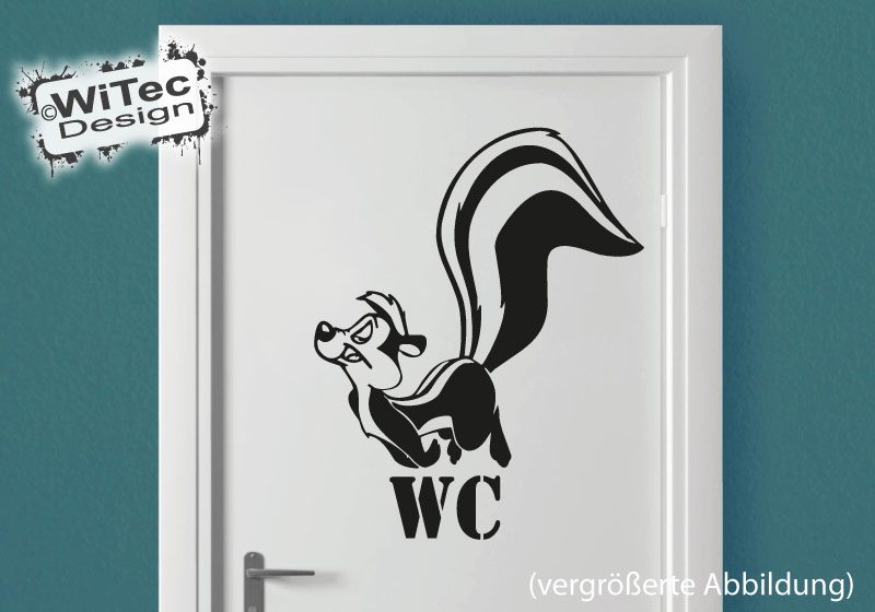 Türaufkleber WC Stinktier Toilette Badezimmer