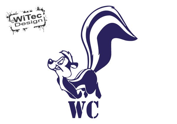 Türaufkleber WC Stinktier Toilette Badezimmer