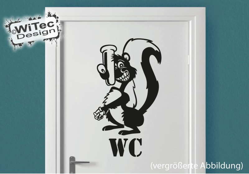 Türaufkleber WC Stinktier Toilette Badezimmer