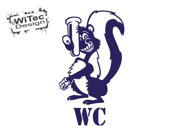 Türaufkleber WC Stinktier Toilette Badezimmer