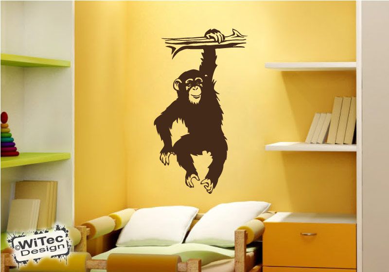 Wandtattoo Kinderzimmer Schimpanse Affe