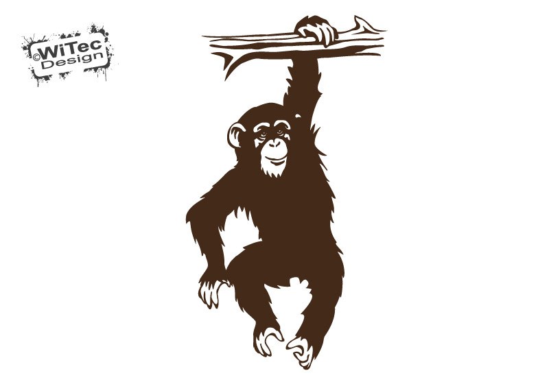 Affe Schimpanse Wandtattoo Kinderzimmer