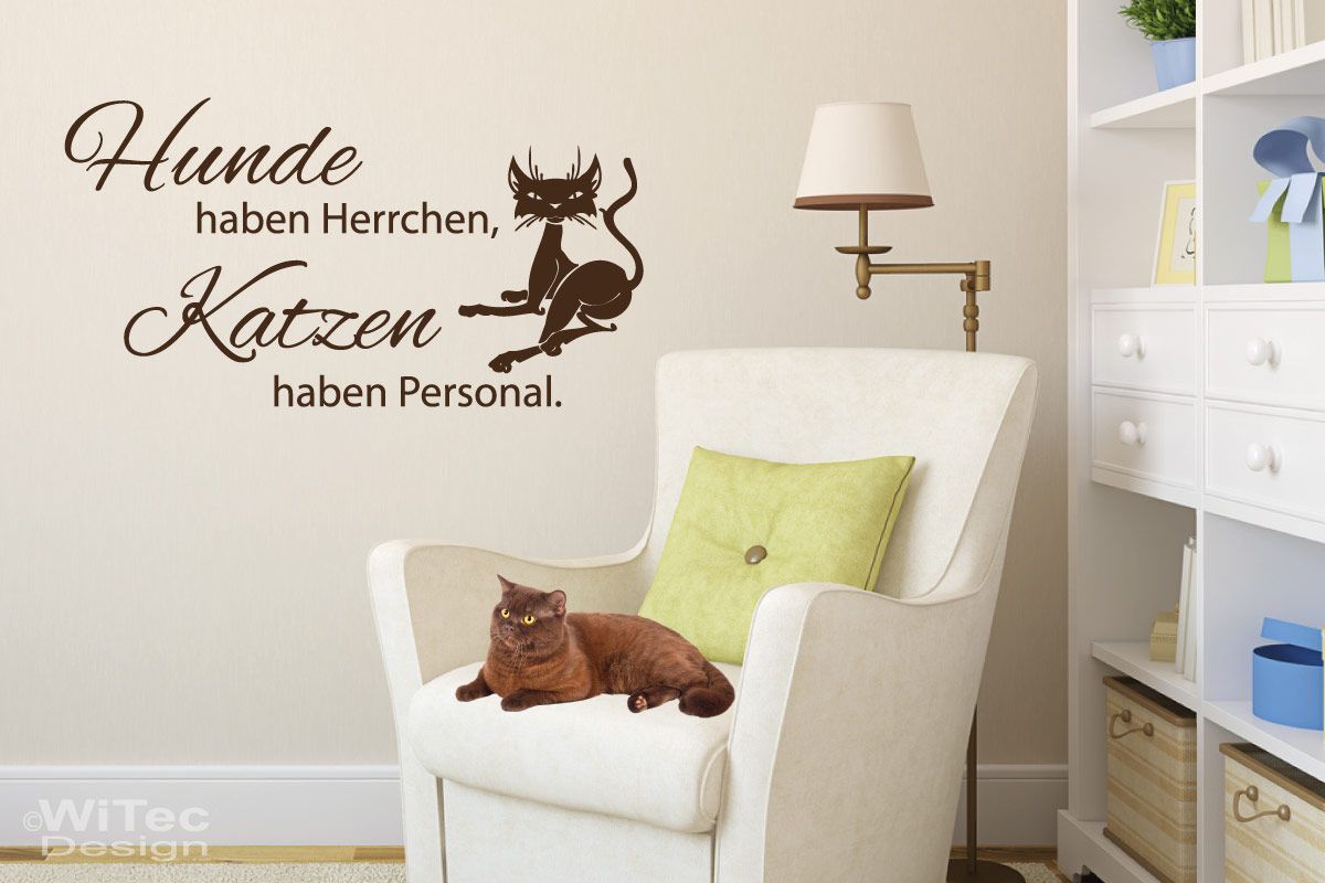 Wandtattoo Hunde haben Herrchen, Katzen haben Personal