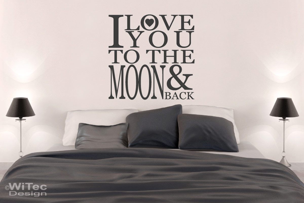 Wandtattoo I LOVE YOU TO THE MOON AND BACK Liebe