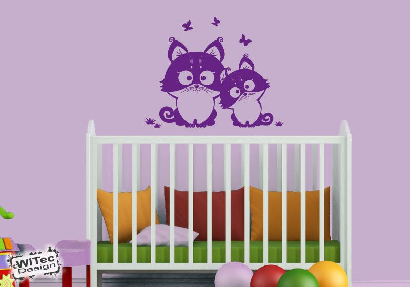 Katze Schmetterling Katzen Wandtattoo Wandaufkleber Kinderzimmer Wandtattoo Katze Schmetterling Katzen Wandaufkleber Kinderzimmer