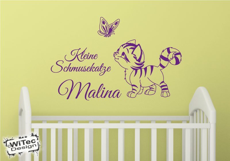 Wandtattoo Kinderzimmer Katze Schmetterling Name Wandaufkleber Wandtattoo Kinderzimmer Katze Schmetterling Name Wandaufkleber